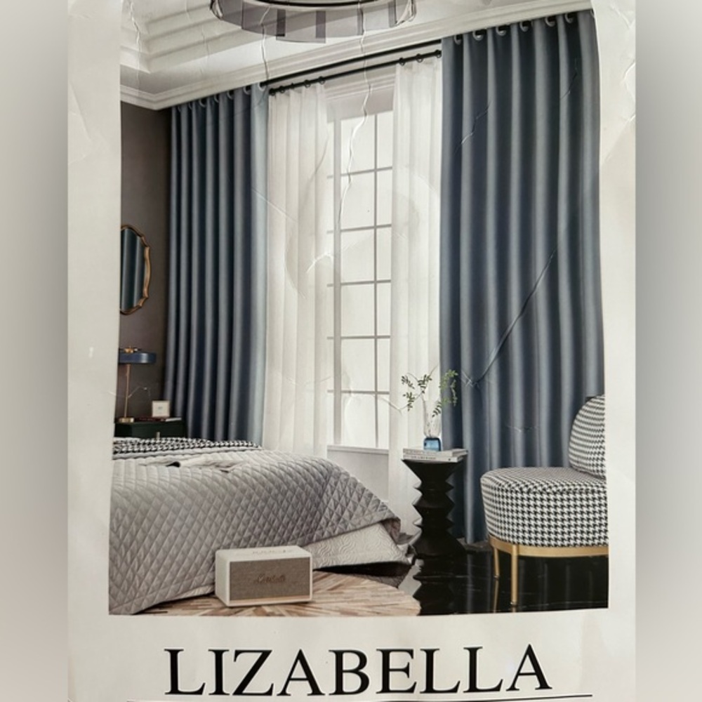 100% Blackout Curtains Thermal Insulation Lizabella Llight Grey 52in*84in